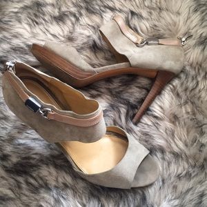 Coach Leather and Suede Cut Out Heels